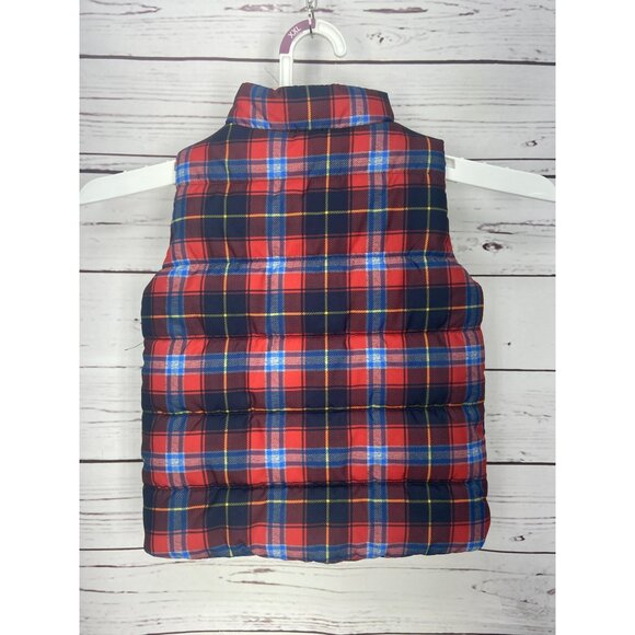 Tommy Hilfiger Colorful Plaid Full Zip‎ Varsity Puffer Vest Size 24 Months - Picture 2 of 7
